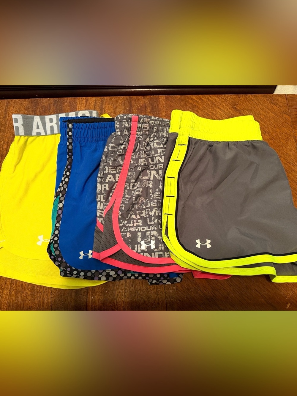 Under Armour Women’s Athletic Shorts Bundle - Yellow, Blue, Gray, Patterned